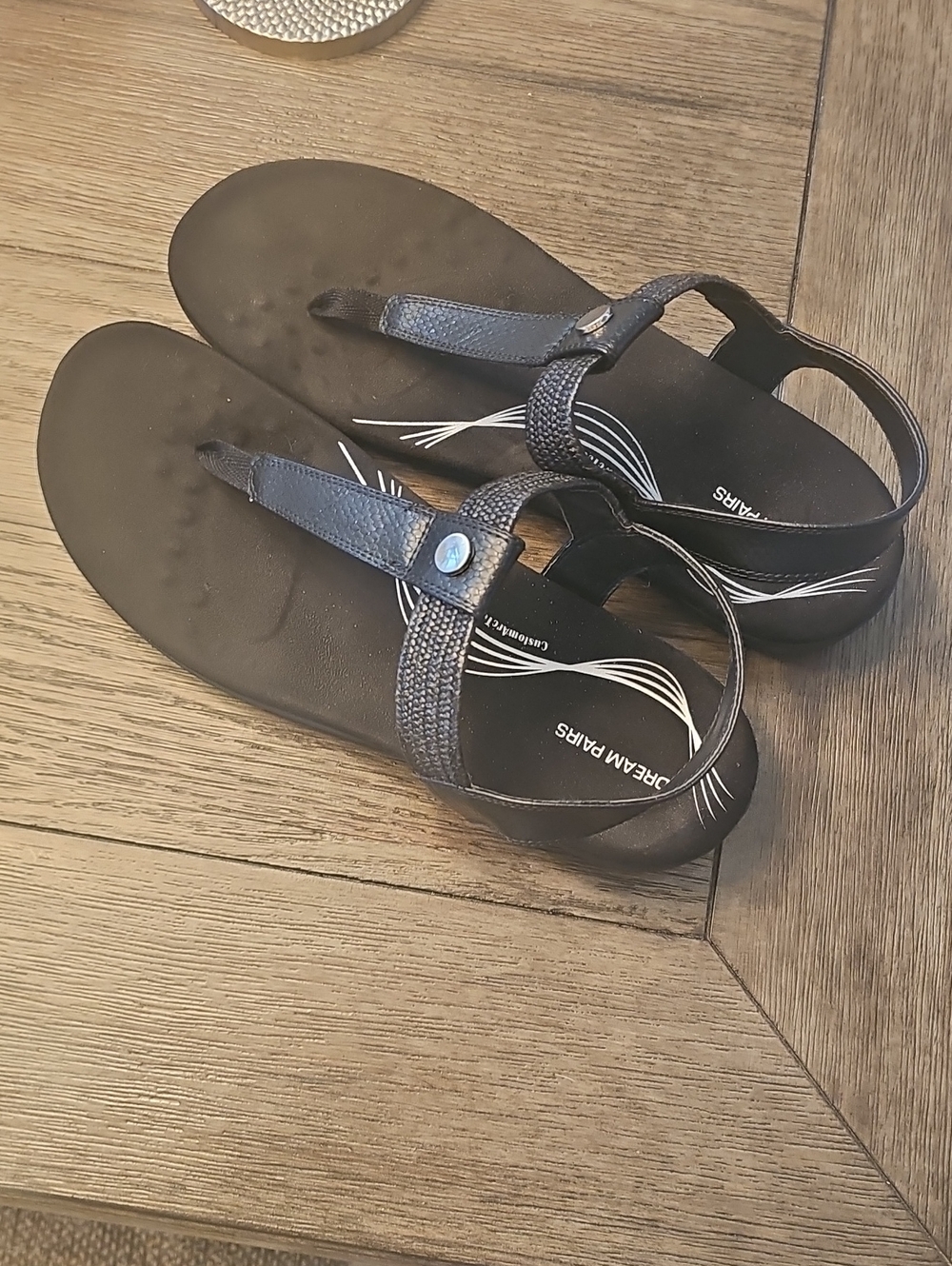 Dream Pairs Black Womens T-Strap Slingback Sandals